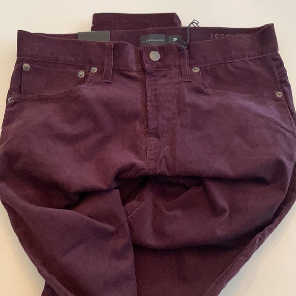 Club Monaco Super Slim Fit Corduroy Pants Burgundy - Picture 7 of 15